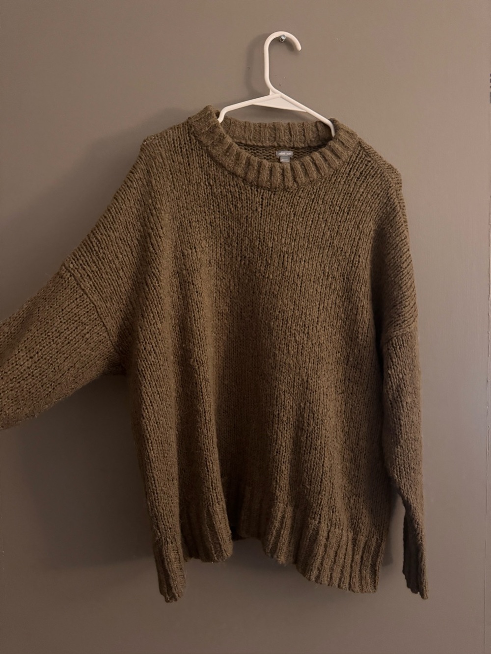 aerie Chunky Crewneck Sweater - Brown